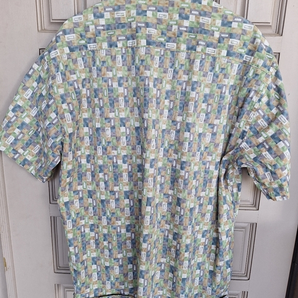 VTG Pierre Cardin Mens Shirt SzXL Multicolor Collar Short Sleeves 100% Cotton - Picture 10 of 12